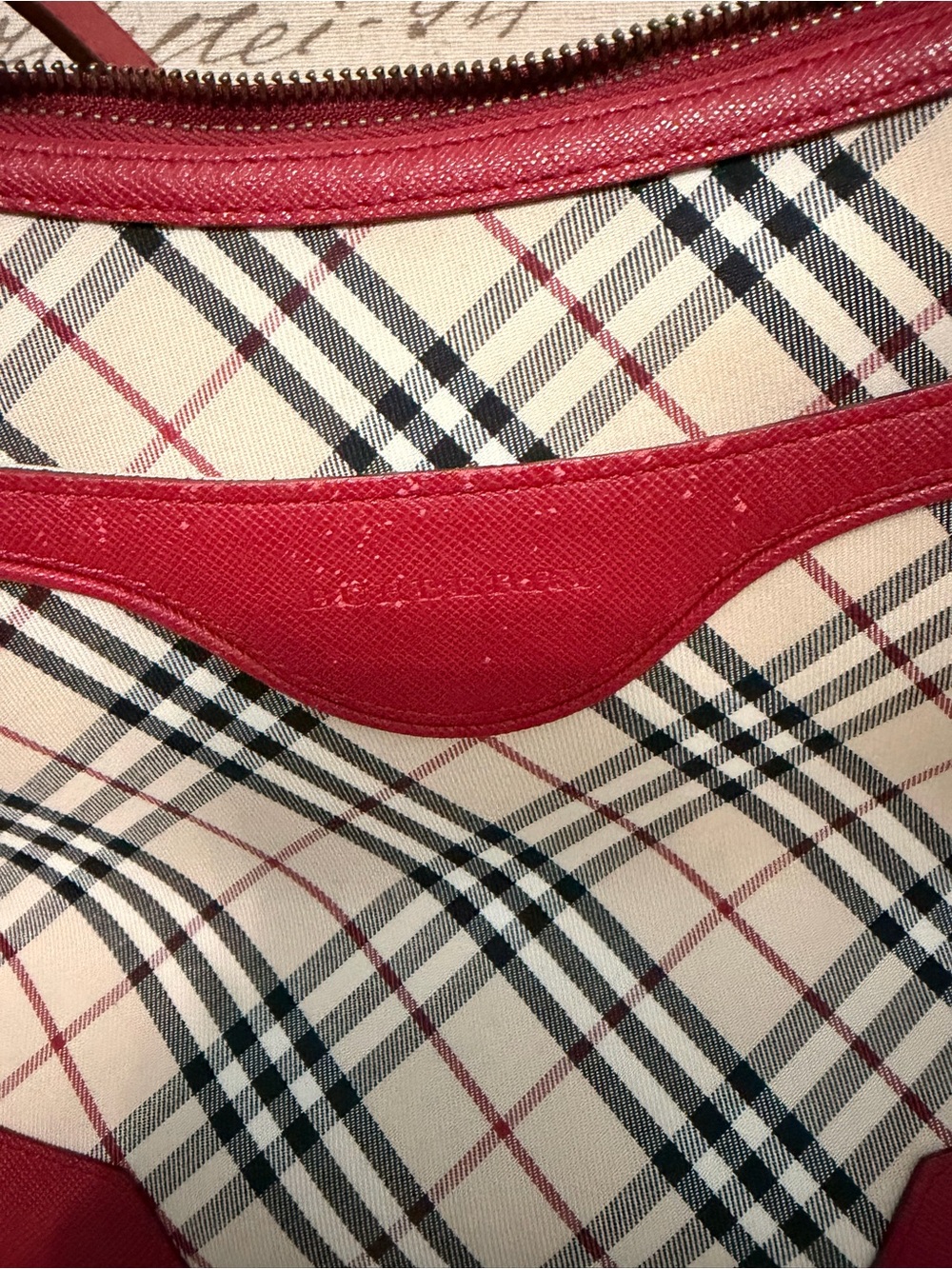 Vintage Burberry Nova Check Crossbody Bag with Red Trim with COA - Picture 2 of 7